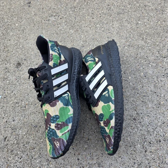 Adidas X Bape Green Camo Ultraboost Sneaker Men Size 9 - Picture 12 of 14